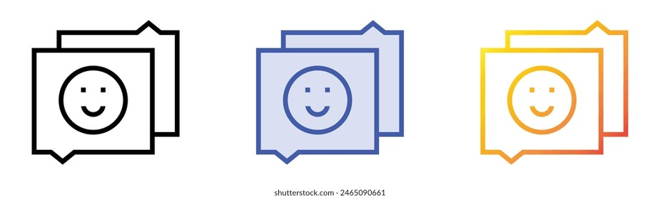 friendly language icon. Linear, Blue Fill and Gradient Style Design Isolated On White Background