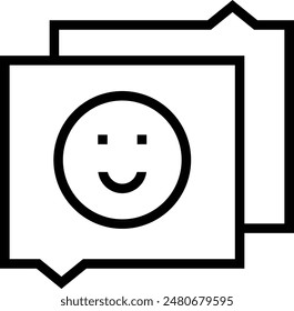 friendly language icon. Thin linear style design isolated on white background