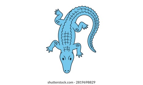 Friendly light blue alligator