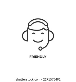 friendly line icon. linear style sign for mobile concept and web design. Outline vector icon. Symbol, logo illustration. Vector graphics