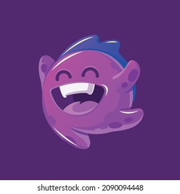 Friendly Little Blob Monster Mascot Character