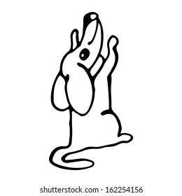 Friendly little dog. Drawing.