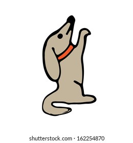 Friendly little dog. Drawing.