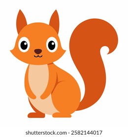 A friendly little squirrel vector on white background.