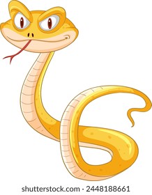 A friendly looking cartoon snake with a smile.