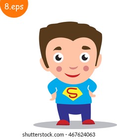 The friendly man. Cartoon, vector, flat style