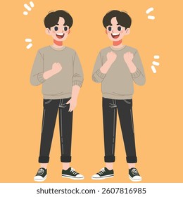 friendly man Vector illustration in flat style