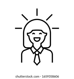 Icono de línea del gestor, signo de concepto, ilustración del vector de esquema, símbolo lineal.