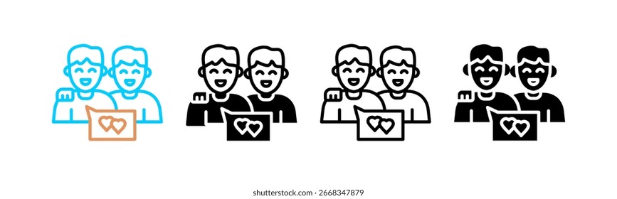 Friendly Multi style icon in line color, mixed, lineal color, glyph, line.