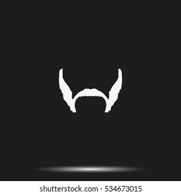 Friendly mutton chops style. Beard and mustache icon.