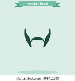 Friendly mutton chops style. Beard and mustache icon.