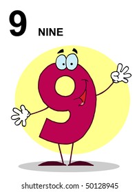 Friendly Number 9 Nine Guy With Text