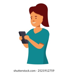 Friendly nurse is using a smartphone app, possibly for work
