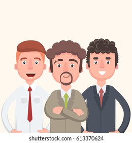 Friendly office workers. Vector illustration in a flat style