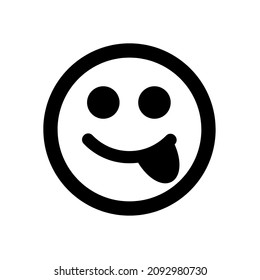 Friendly out smiley emoticon isolated on white background