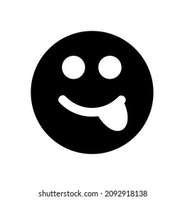 Friendly out smiley tongue icon isolated on white background