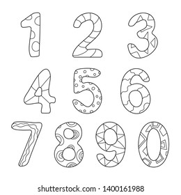 Friendly Outlined Cartoon Numbers Set Counting Stock Vector (Royalty ...