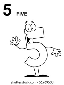 Friendly Outlined Number 5 Five Guy Stock Illustration 70801072 ...