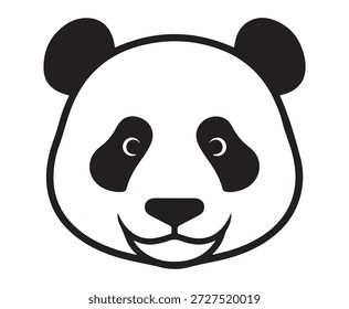Un simpático icono de cara de oso panda con los ojos abiertos.