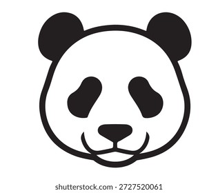 Um amigável ícone de rosto de urso panda sorrindo amplamente.
