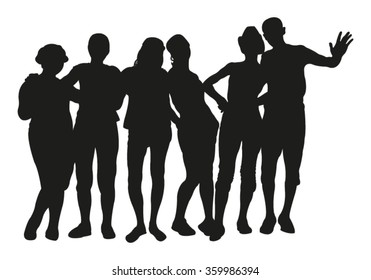 Friendly people silhouettes
