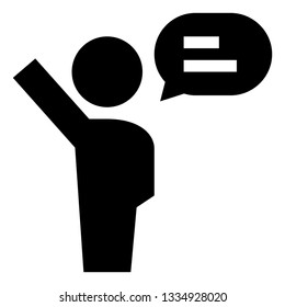 Friendly Person Waving Talking Icon