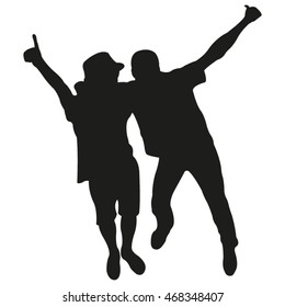 Friendly Persons Vector Silhouette