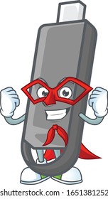 A friendly picture of flashdisk dressed as a Super hero