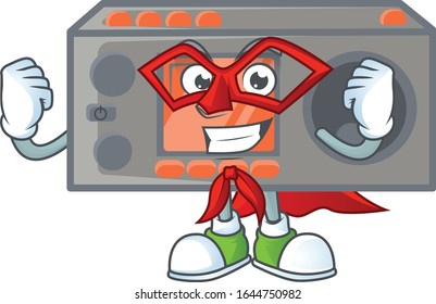 A friendly picture of radio transceiver dressed as a Super hero