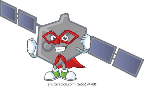 A friendly picture of satellite network dressed as a Super hero