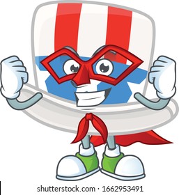 A friendly picture of uncle sam hat dressed as a Super hero