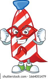 A friendly picture of USA stripes tie dressed as a Super hero