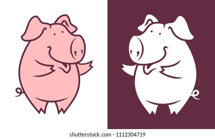 Friendly pig character