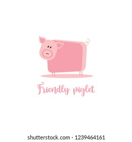 Friendly piglet logo