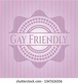 Friendly pink emblem. Retro