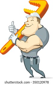 Friendly Plumber-Character Design of professional plumber