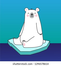 friendly polar bear, vector illustration
