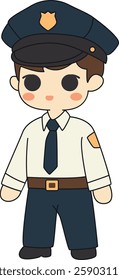 Friendly Police Officer Character Illustration