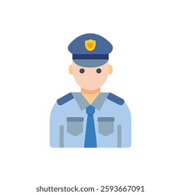 A friendly police officer icon ideal for public service themes.