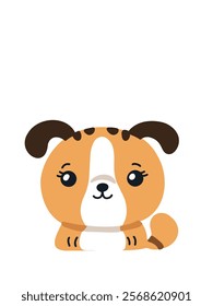 friendly puppy in cartoon style