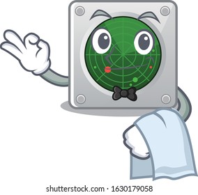 Friendly radar Character stand as a Waiter character