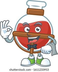 Friendly red potion Character stand as a Waiter character