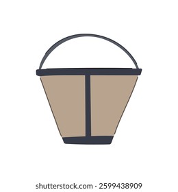friendly reusable coffee filter cartoon. stainless steel, mesh durable, brew grounds friendly reusable coffee filter sign. isolated symbol vector illustration