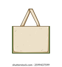 friendly reusable grocery bag cartoon. sustainable tote, shopping green, washable foldable friendly reusable grocery bag sign. isolated symbol vector illustration