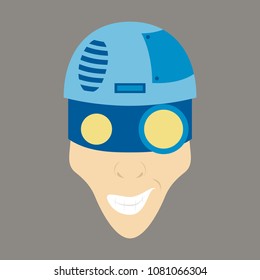 Friendly Robot Character With flat Cartoon Illustration