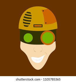 Friendly Robot Character With flat Cartoon Illustration