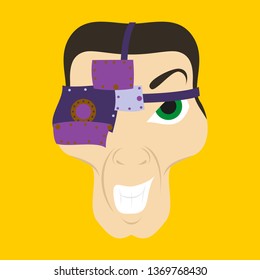 Friendly Robot Character With flat Cartoon Illustration