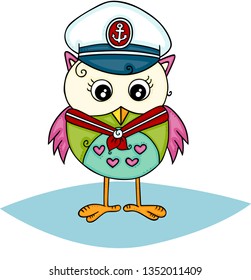 Friendly sailor owl girl