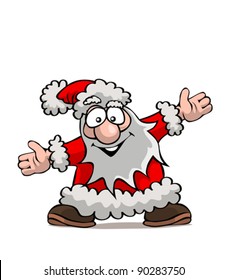 Friendly santa claus, illustration, white background