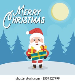 Friendly Santa Claus wishing merry christmas. 